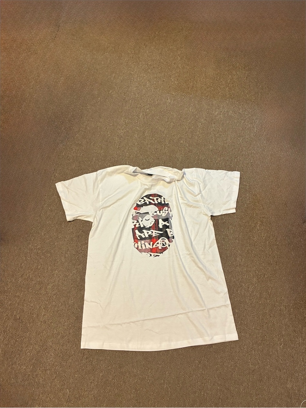 Bape Plaid Mens White Tee